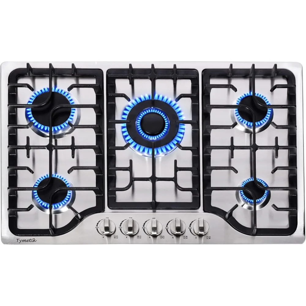 30-дюймовая газовая варочная панель, 5 высокоэффективных горелок, газовая плита, встроенная газовая плита из нержавеющей стали, трансформируемый пропановый/натуральный газ G
30-дюймовая газовая варочная панель, 5 высокоэффективных горелок, газовая плита, встроенная газовая плита из нержавеющей стали, трансформируемый пропановый/натуральный газ G