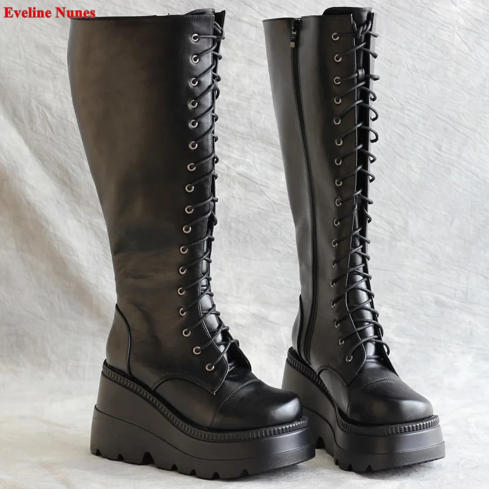 Black Platform Boots Women's 2024 New Arrival Cross Strap 11cm Heel Solid Round Toe Fashion Punk Heighten Slimming Shoes
Black Platform Boots Women's 2024 New Arrival Cross Strap 11cm Heel Solid Round Toe Fashion Punk Heighten Slimming Shoes