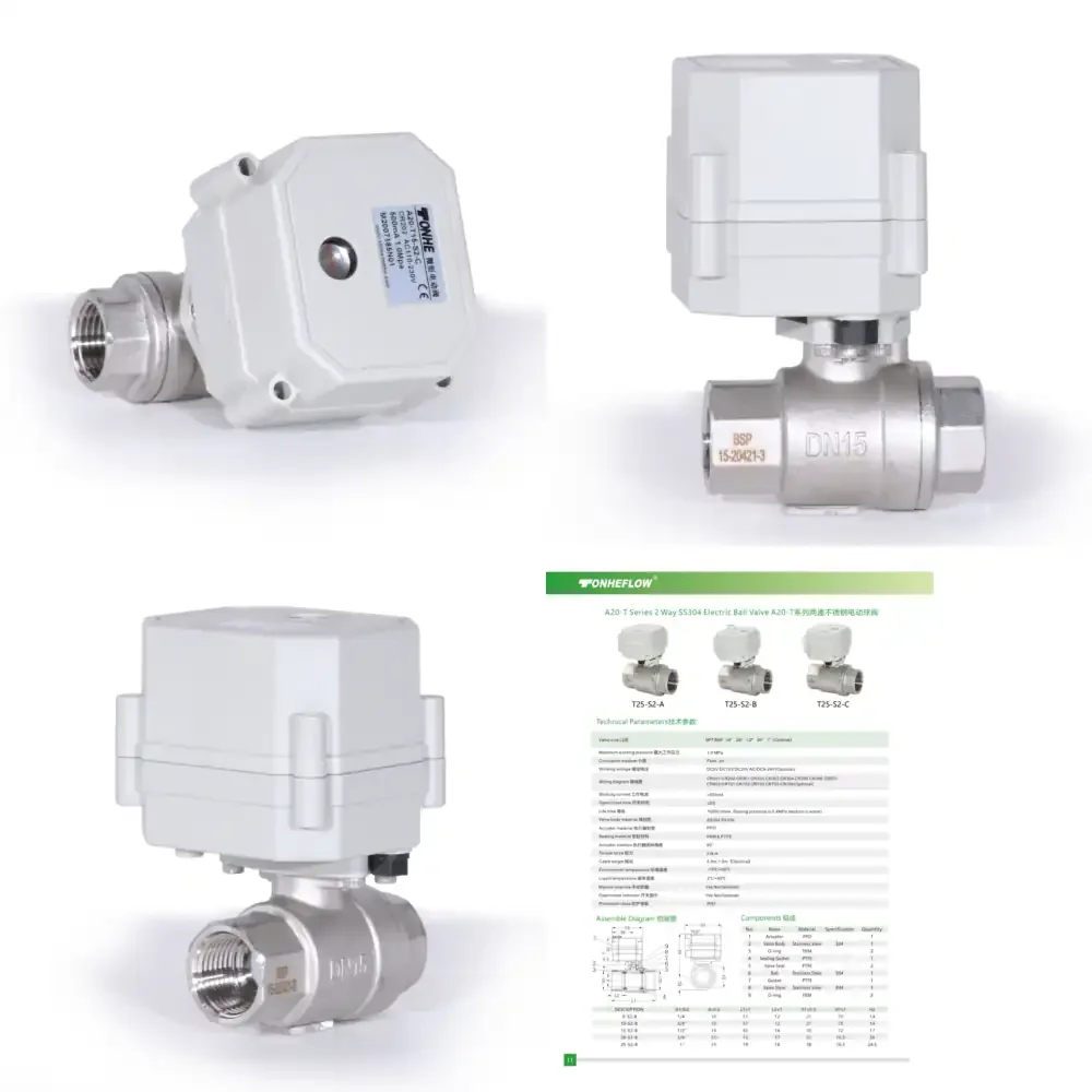 Tonheflow A20-T15-S2-C 1/2" DN15 SS304 NPT CR202 Normally Closed DC9-24v Motorized Valve 0.5m Cable
Tonheflow A20-T15-S2-C 1/2" DN15 SS304 NPT CR202 Normally Closed DC9-24v Motorized Valve 0.5m Cable