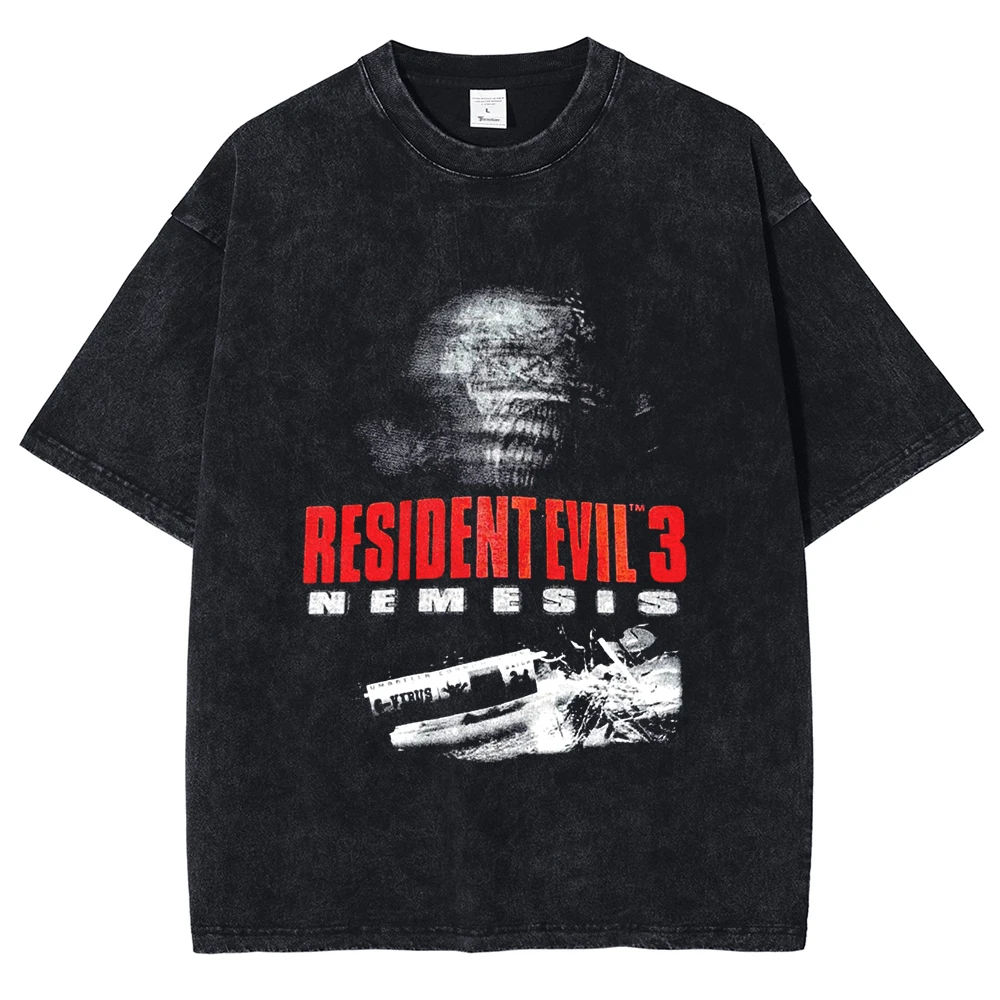 Винтажная потертая черная футболка для мужчин и женщин, топы с принтом Resident Evil, игровые хлопковые футболки с короткими рукавами, дышащие свободные унисекс
Винтажная потертая черная футболка для мужчин и женщин, топы с принтом Resident Evil, игровые хлопковые футболки с короткими рукавами, дышащие свободные унисекс