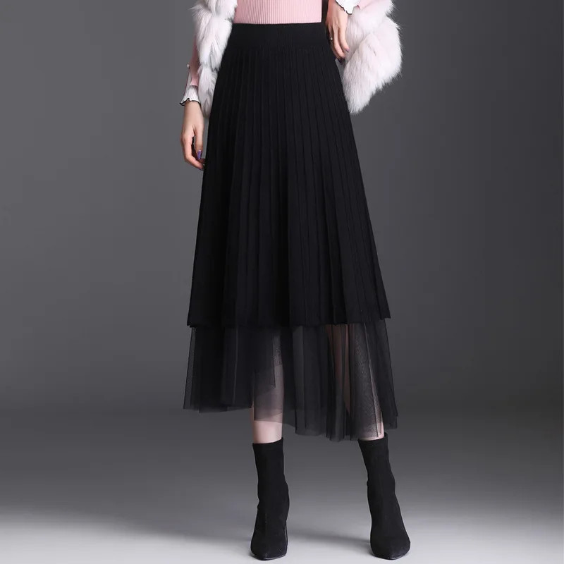 Irregular Mesh Yarn Splicing Pleated Skirt Women's 2025 Autumn and Winter New Drape A Word Medium and Long Skirt
Irregular Mesh Yarn Splicing Pleated Skirt Women's 2025 Autumn and Winter New Drape A Word Medium and Long Skirt
