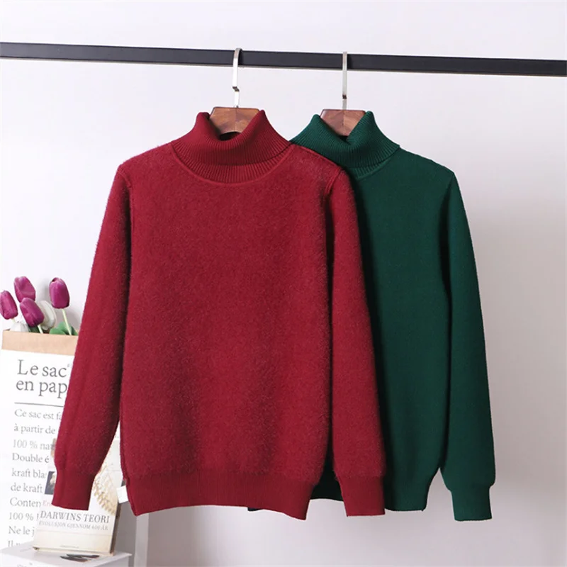 Autumn Winter Women Sweater New Solid Color Turtleneck Pullover Fleece Warm Knit Sweater Long Sleeve Bottoming Shirt Female Tops
Autumn Winter Women Sweater New Solid Color Turtleneck Pullover Fleece Warm Knit Sweater Long Sleeve Bottoming Shirt Female Tops