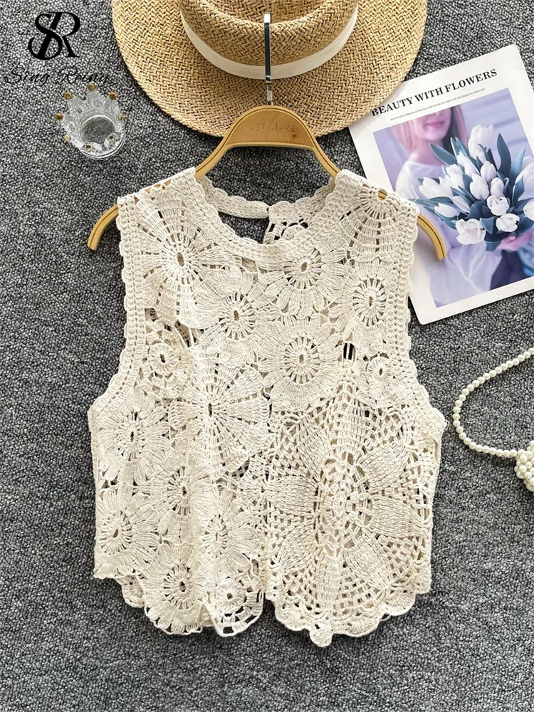 SINGREINY Korean Basic Knitting Tank Tops Female Sleeveless Hook Flower Hollow Chic Design Summer Sweet Fashion Knitted Blouse
SINGREINY Korean Basic Knitting Tank Tops Female Sleeveless Hook Flower Hollow Chic Design Summer Sweet Fashion Knitted Blouse