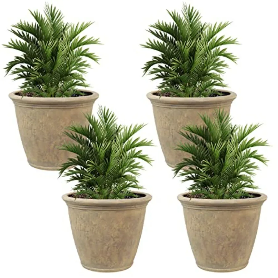 Outdoor plastic planter for plants, beige double-walled polypropylene, 24-inch Anjelica pot with drillable drainage holes, 4-pa
Outdoor plastic planter for plants, beige double-walled polypropylene, 24-inch Anjelica pot with drillable drainage holes, 4-pa