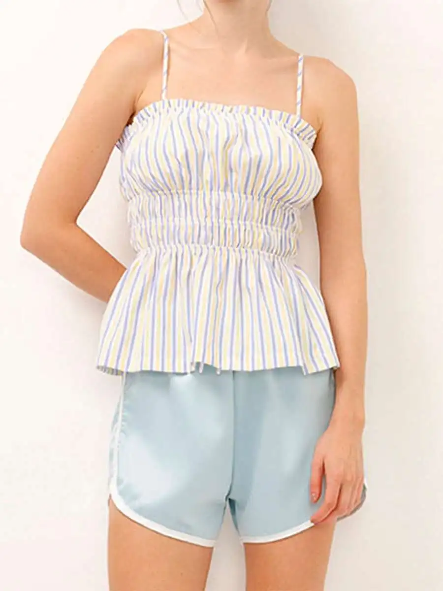 Women Striped Peplum Camisole Top Sleeveless Summer Casual Vest
Women Striped Peplum Camisole Top Sleeveless Summer Casual Vest