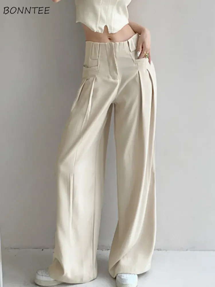 Pants Women Loose Simple Summer Fashion Folds Design Elegant Tender Straight Leisure All-match High Waist Korean Style Ladies
Pants Women Loose Simple Summer Fashion Folds Design Elegant Tender Straight Leisure All-match High Waist Korean Style Ladies