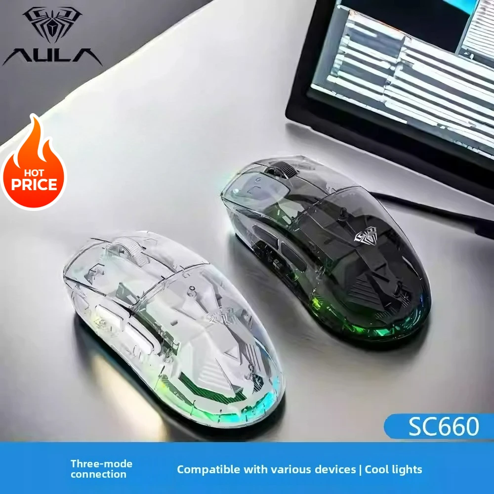 Wireless Gaming Mouse AULA SC660 Tri-mode Bluetooth Mouse 10000DPI Optical Sensor Macro Programmable Mice for Laptop PC Gamer
Wireless Gaming Mouse AULA SC660 Tri-mode Bluetooth Mouse 10000DPI Optical Sensor Macro Programmable Mice for Laptop PC Gamer