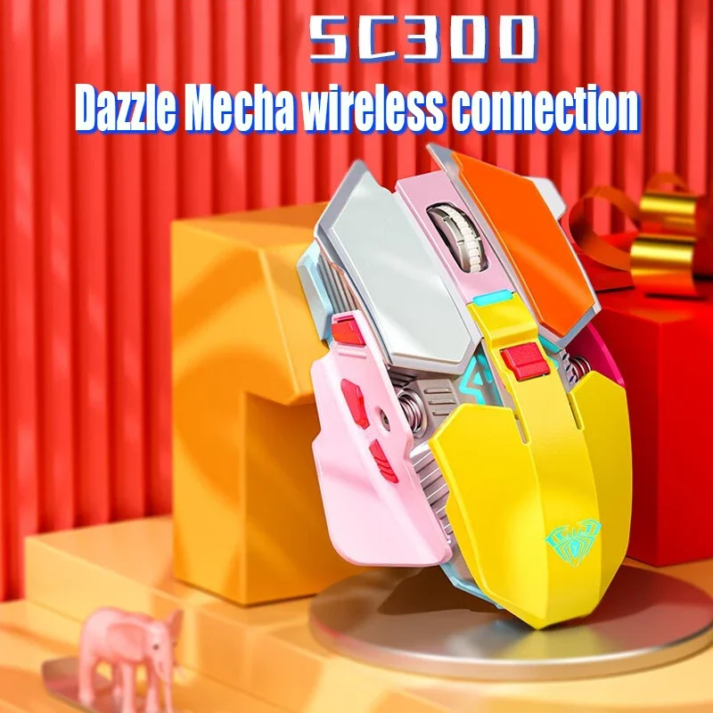 Беспроводная игровая мышь SC300, перезаряжаемая Механическая компьютерная мышь с подсветкой
Беспроводная игровая мышь SC300, перезаряжаемая Механическая компьютерная мышь с подсветкой
