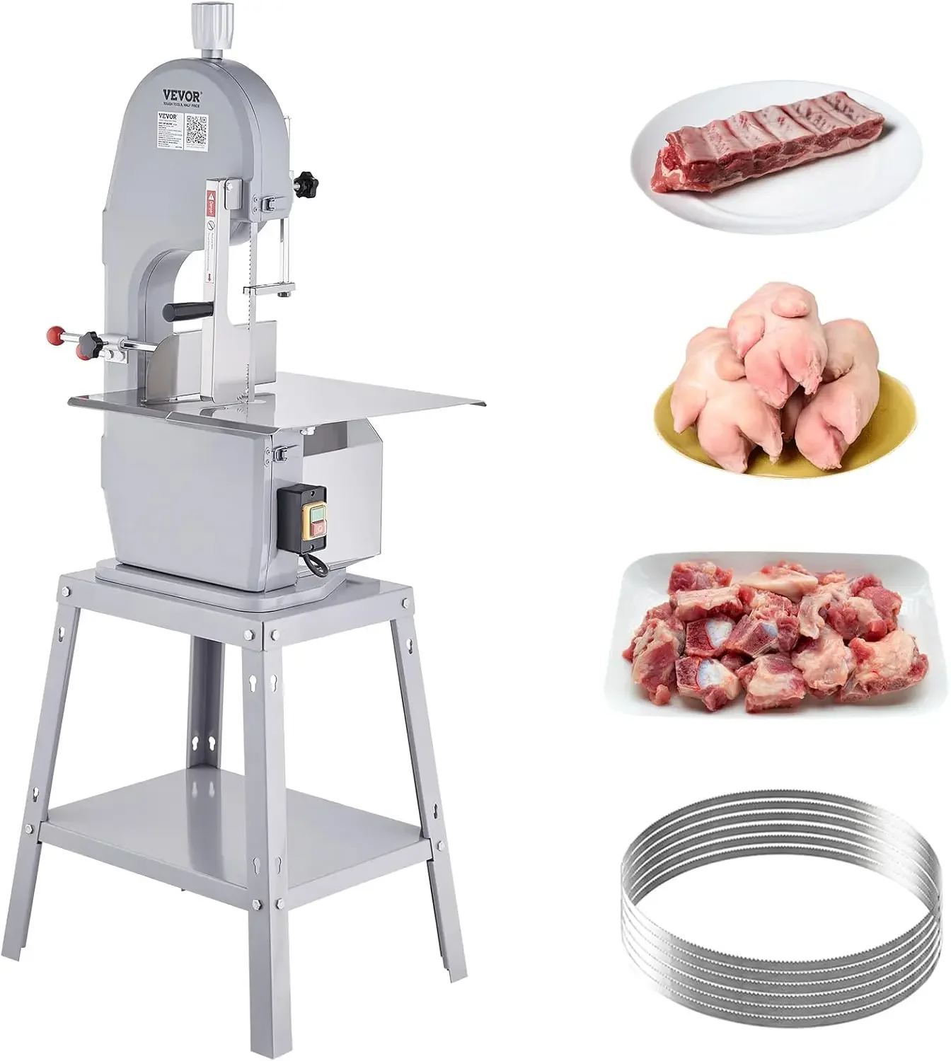 Commercial Electric Meat Bandsaw, 1500W Stainless Steel Vertical Bone Sawing Machine, Workbeach 19.3" x 15"
Commercial Electric Meat Bandsaw, 1500W Stainless Steel Vertical Bone Sawing Machine, Workbeach 19.3" x 15"