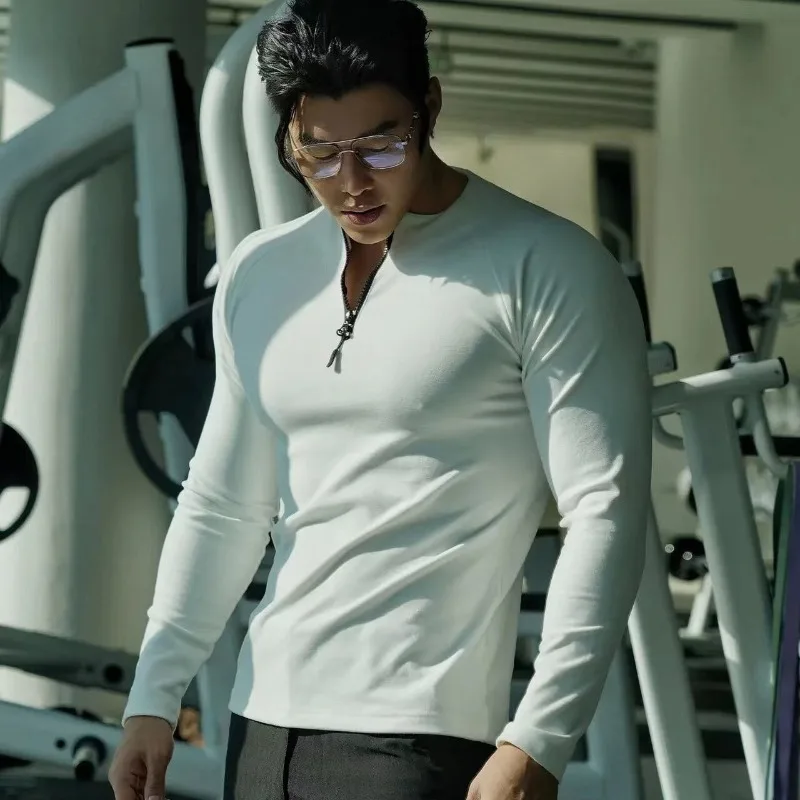 Spring Autumn New Fashion Standing Neck Long Sleeved Tops Casual Sports Versatile Quick Drying Solid Color Loose Men's T-Shirts
Spring Autumn New Fashion Standing Neck Long Sleeved Tops Casual Sports Versatile Quick Drying Solid Color Loose Men's T-Shirts