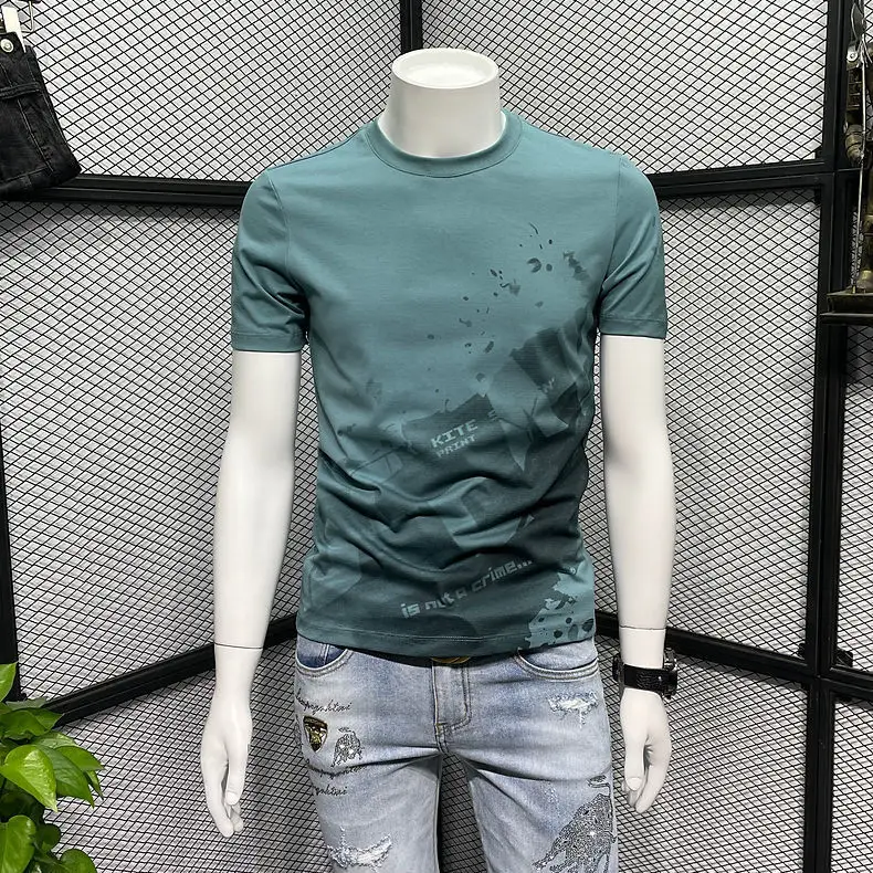 2024 Summer New Pure Cotton Distinctive Printed Short-sleeved Men's T-shirt Slim-fit Crewneck Half-sleeved Trendy T-shirt
2024 Summer New Pure Cotton Distinctive Printed Short-sleeved Men's T-shirt Slim-fit Crewneck Half-sleeved Trendy T-shirt