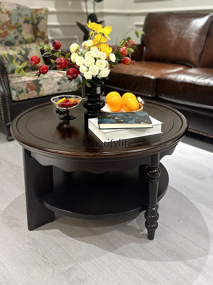 88. French Retro Solid Wood Coffee Table For Living Room, Simple Small Apartment Round Tea Table For Home Use
88. French Retro Solid Wood Coffee Table For Living Room, Simple Small Apartment Round Tea Table For Home Use