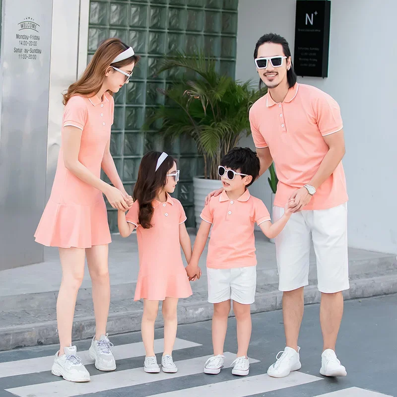 Korean Fashion Mother-Daughter Matching Dress and Polo Shirt Set Couple Casual Outfits for Summer
Korean Fashion Mother-Daughter Matching Dress and Polo Shirt Set Couple Casual Outfits for Summer