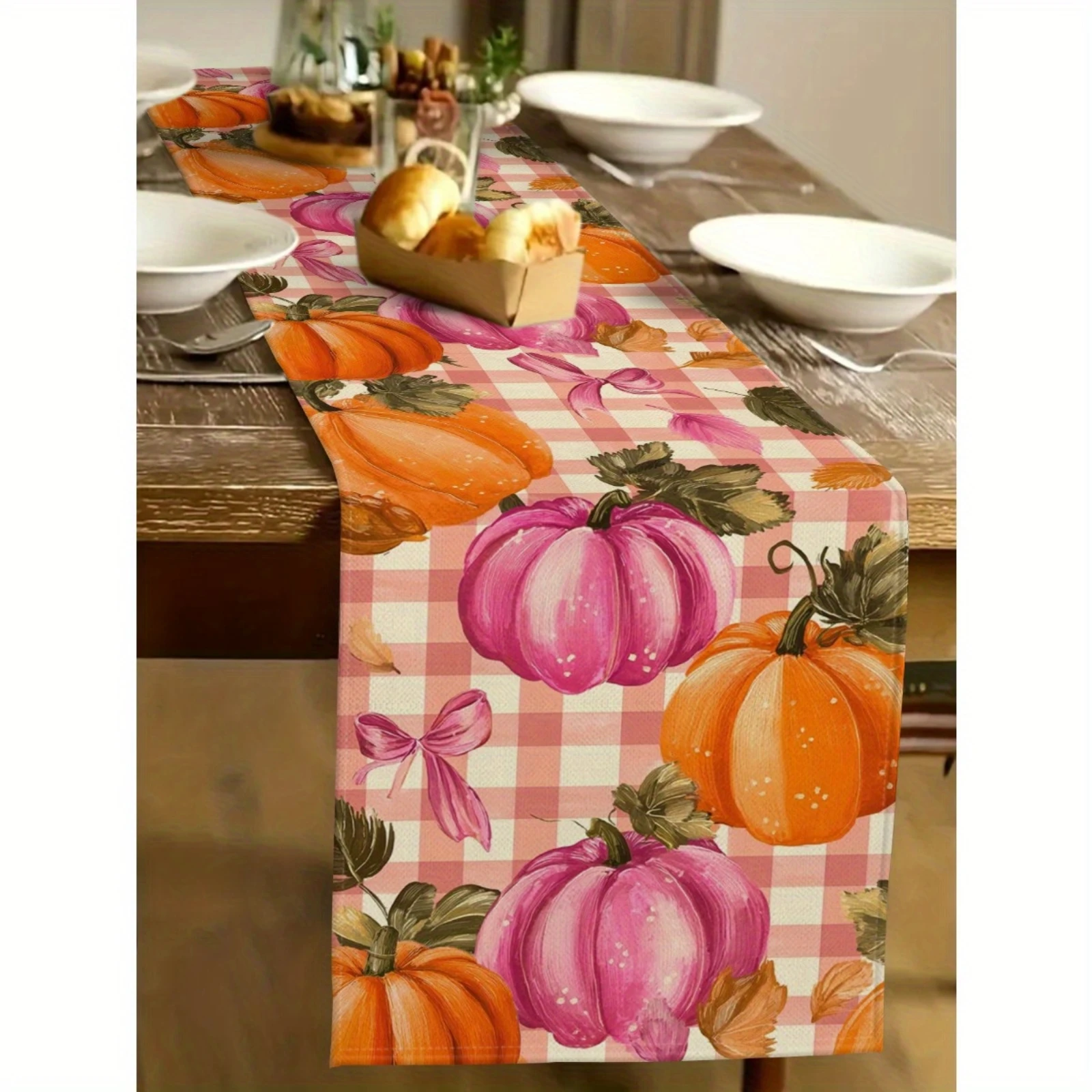 Pink Pumpkin Plaid Table Runner Autumn Thanksgiving & Halloween Decor Outdoor Dining Accessory Festive Table Decor
Pink Pumpkin Plaid Table Runner Autumn Thanksgiving & Halloween Decor Outdoor Dining Accessory Festive Table Decor