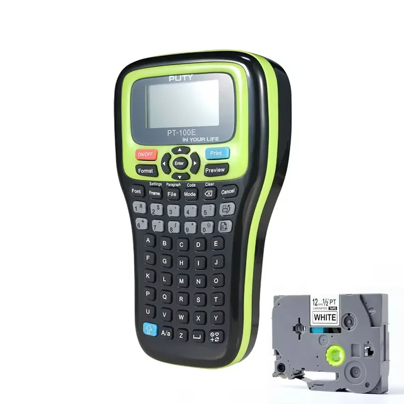 PT-100E Label Maker Machine Mini Portable Printer Support 6mm 9mm 12mm Tze Label Tapes for Inventory Management Software
PT-100E Label Maker Machine Mini Portable Printer Support 6mm 9mm 12mm Tze Label Tapes for Inventory Management Software
