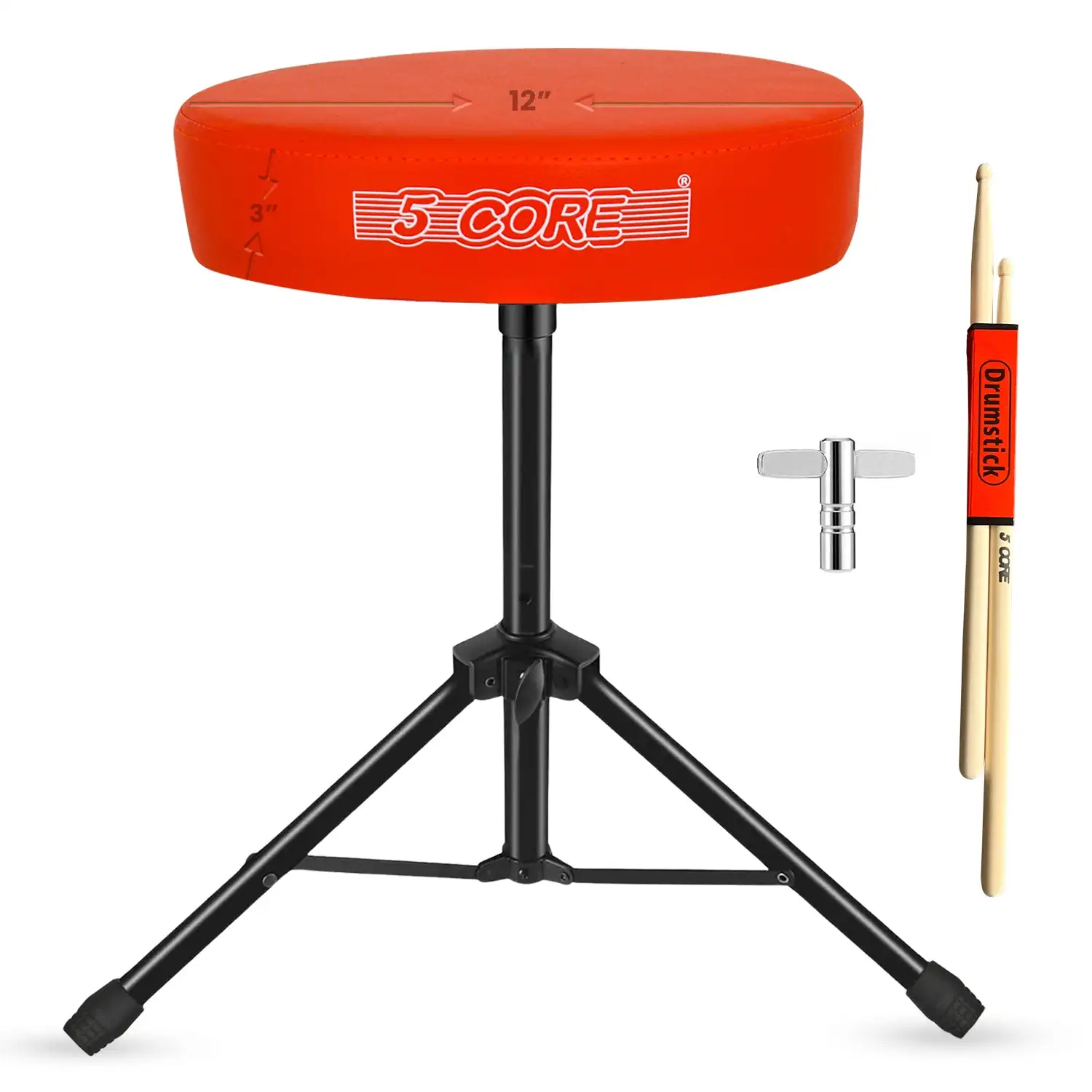 5 Core Drum Throne 3" Thick Padded Comfortable Guitar Stool Drummer Chair Adjustable Musician Seat DS 01 ORG
5 Core Drum Throne 3" Thick Padded Comfortable Guitar Stool Drummer Chair Adjustable Musician Seat DS 01 ORG