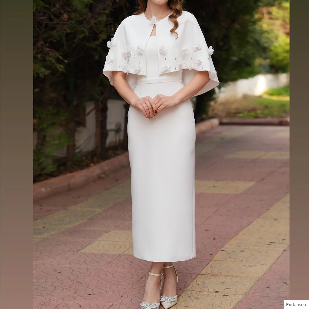 Straight Women's Evening Dresses Tea-length O-neck Sleeveless Prom Gown Simple Fashion Stole Flowers Crystal Customized Gowns
Straight Women's Evening Dresses Tea-length O-neck Sleeveless Prom Gown Simple Fashion Stole Flowers Crystal Customized Gowns