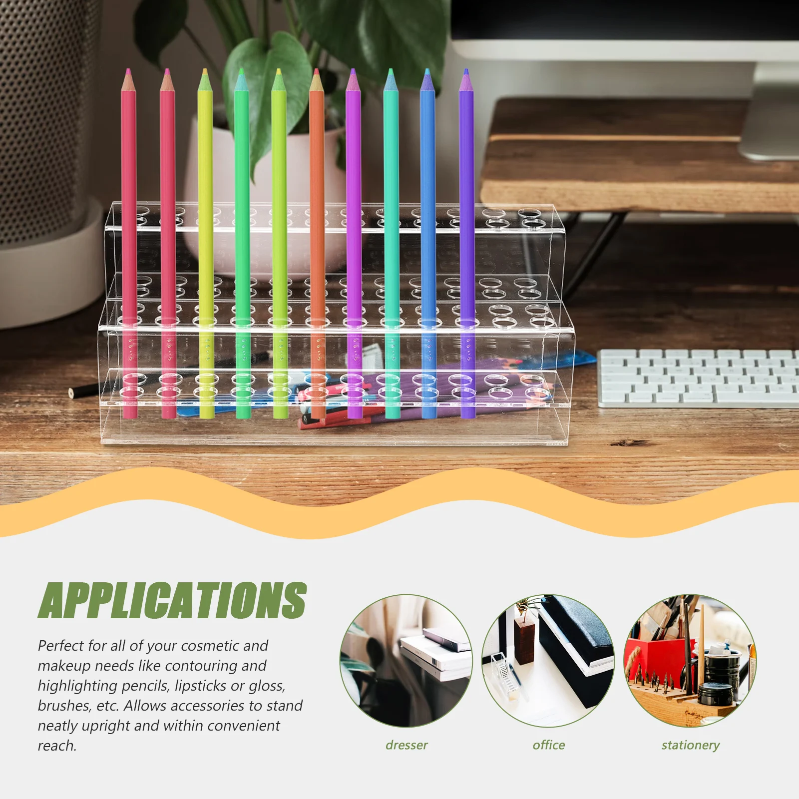 Acrylic Pen Holder Transparent Multi-Slot Stationery Display Stand Organizer For Cosmetics Lipsticks Brushes Storage Supplies 
Acrylic Pen Holder Transparent Multi-Slot Stationery Display Stand Organizer For Cosmetics Lipsticks Brushes Storage Supplies
