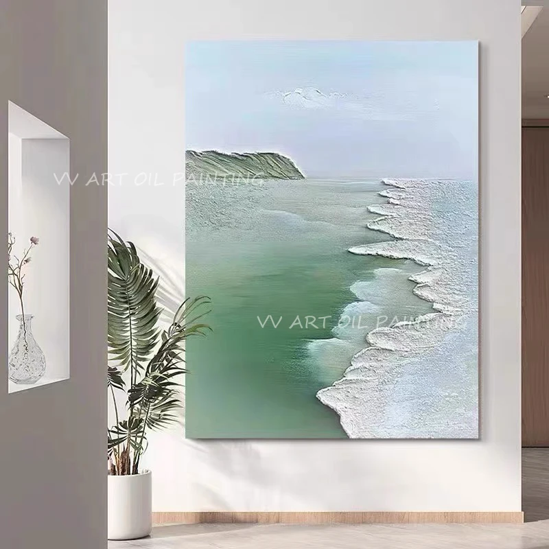 Green Ocean Sea 100% Hand Painted Abstract Landscape Oil Painting Modern Wall Art Living Room Picture Home Decoration Gift
Green Ocean Sea 100% Hand Painted Abstract Landscape Oil Painting Modern Wall Art Living Room Picture Home Decoration Gift