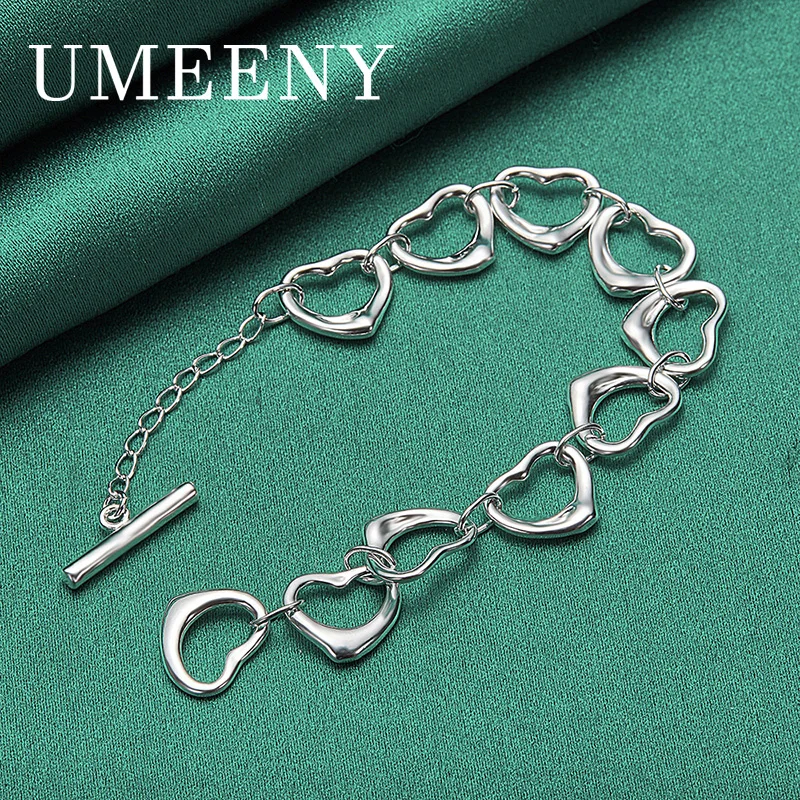 Luxury 925 Sterling Silver 8 Inch Exquisite Heart Shaped Hollow Bracelet Women Party Fashion Gift Jewelry
Luxury 925 Sterling Silver 8 Inch Exquisite Heart Shaped Hollow Bracelet Women Party Fashion Gift Jewelry