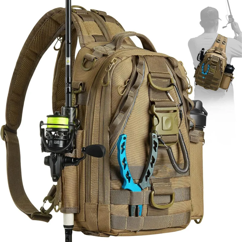 Fishing backpack multifunctional gear bag Lure Storage sport shoulder Bag can hold fishing line Rod Holder & Tool Organizer
Fishing backpack multifunctional gear bag Lure Storage sport shoulder Bag can hold fishing line Rod Holder & Tool Organizer
