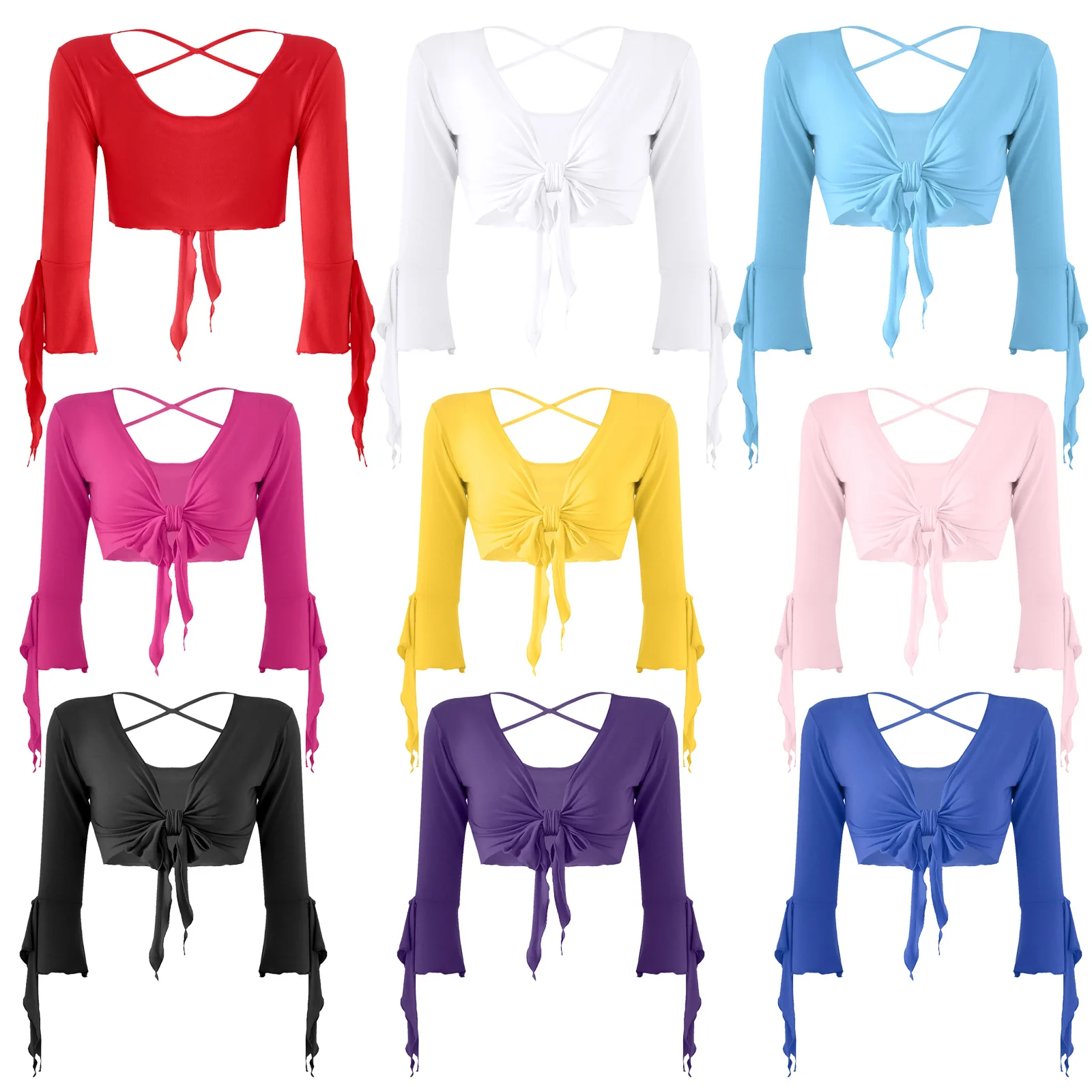 Women Belly Dance Top Sexy V Neck Flared Sleeve Cut Out Bandage Top Oriental Dance Training Top Indian Belly Dancewear Costumes
Women Belly Dance Top Sexy V Neck Flared Sleeve Cut Out Bandage Top Oriental Dance Training Top Indian Belly Dancewear Costumes