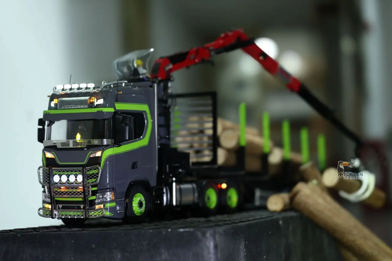 Customized 1/14 LESU RC Tractor Truck Metal Chassis Timber Crane Car 3-axle Trailer Wood Clamp Remote Control Model RC Toys
Customized 1/14 LESU RC Tractor Truck Metal Chassis Timber Crane Car 3-axle Trailer Wood Clamp Remote Control Model RC Toys