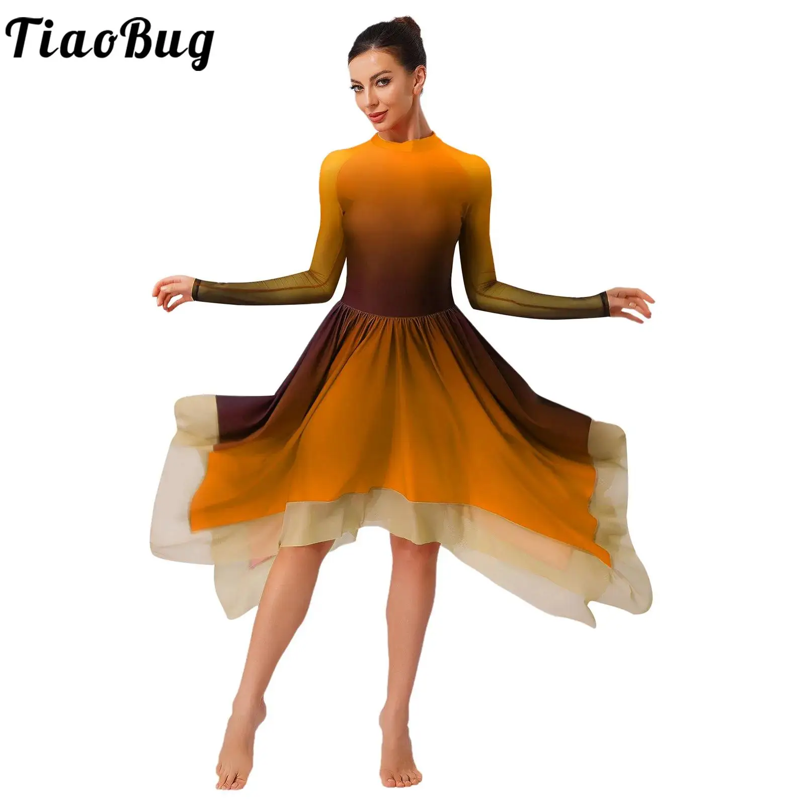 Figure Skating Dresses for Womens Lyrical Ballet Dance Dress Mesh Long Sleeve Irregular Hem Leotard Dress Modern Dance Costumes
Figure Skating Dresses for Womens Lyrical Ballet Dance Dress Mesh Long Sleeve Irregular Hem Leotard Dress Modern Dance Costumes