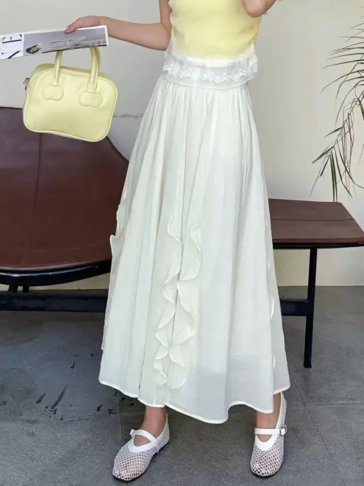 Vintage Women Black Beige Ruffled Edges Party Short Skirt Spring Summer Blue Yellow High Waist A Line Pleated Half Skirt Popular
Vintage Women Black Beige Ruffled Edges Party Short Skirt Spring Summer Blue Yellow High Waist A Line Pleated Half Skirt Popular