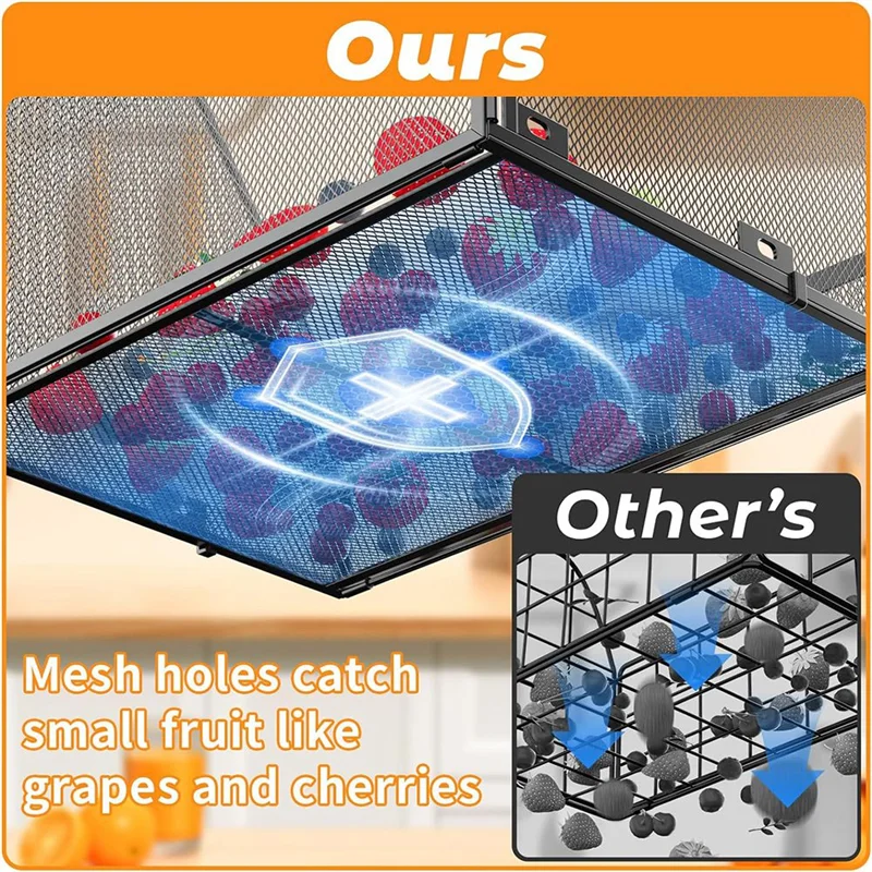 Y51A-Hanging Fruit Basket For Kitchen Kitchen Organizers Storage Potato Onion Storage Wall Storage Baskets Pantry Black 
Y51A-Hanging Fruit Basket For Kitchen Kitchen Organizers Storage Potato Onion Storage Wall Storage Baskets Pantry Black