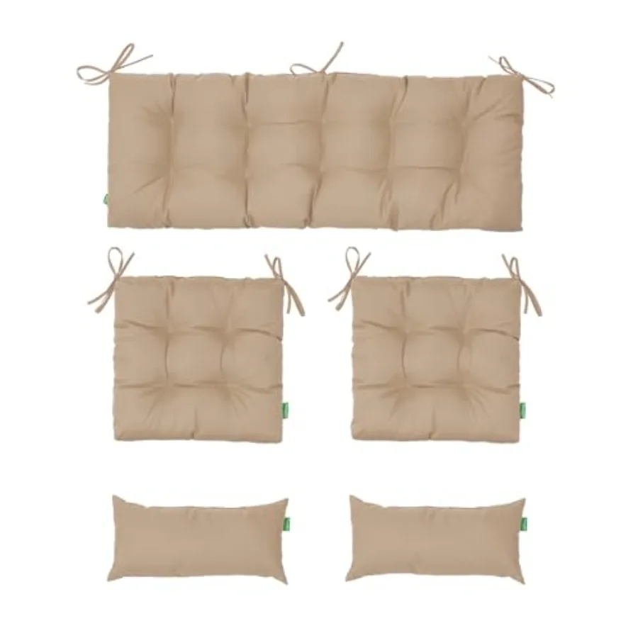 Outdoor Wicker Chair Cushions of 5PiecesTufted Patio Bench Cushions and 2Seat Cushions with Ties 2Lumber Pillows Waterproof Cus
Outdoor Wicker Chair Cushions of 5PiecesTufted Patio Bench Cushions and 2Seat Cushions with Ties 2Lumber Pillows Waterproof Cus