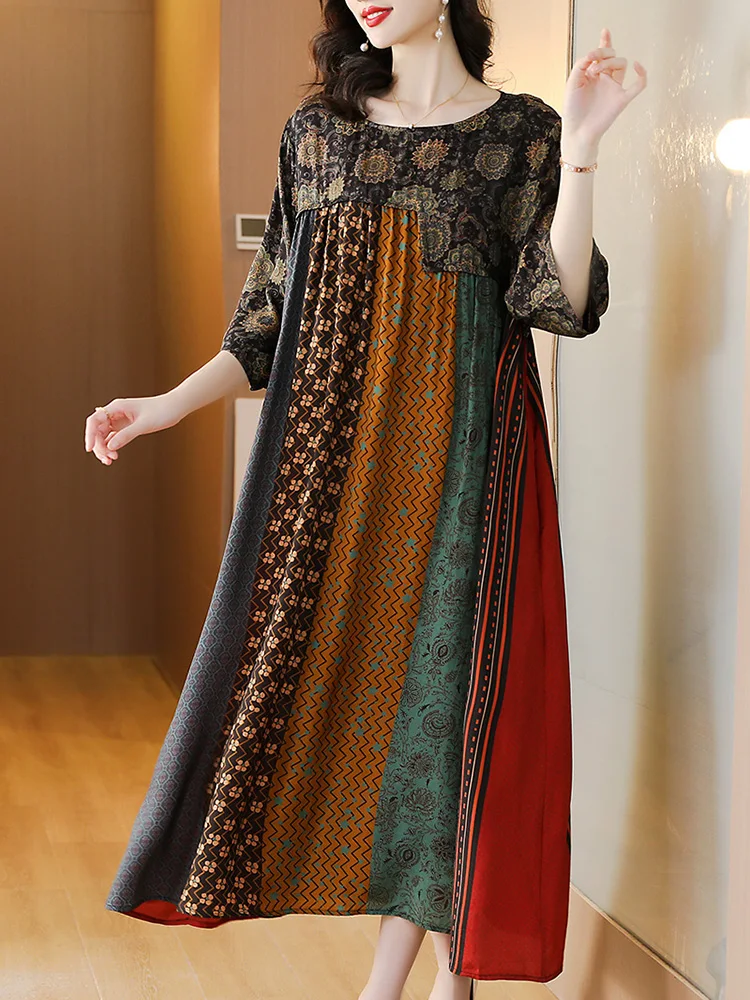 Summer Print Silk Luxury Party Vestidos Women Korean Vintage Elegant Casual Long Dress 2024 Fashion Chic Loose Waist Prom Dress
Summer Print Silk Luxury Party Vestidos Women Korean Vintage Elegant Casual Long Dress 2024 Fashion Chic Loose Waist Prom Dress