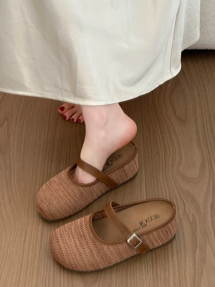 Retro Woven Slippers Women's Summer Outdoor Wear Thick Bottom Style Slip-On Sandals Half Slippers Open Toe
Retro Woven Slippers Women's Summer Outdoor Wear Thick Bottom Style Slip-On Sandals Half Slippers Open Toe