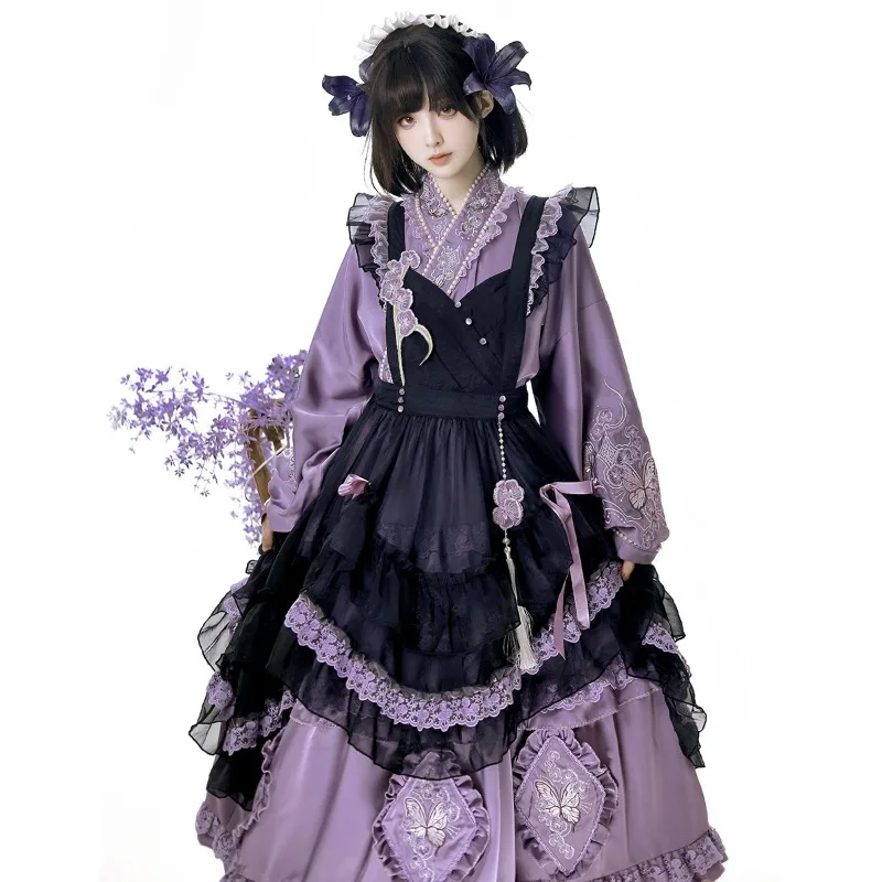 2025 New Japanese Lolita Original Literary Girl Retro Purple Skirt Sweet Horn Sleeves Turtleneck Court Elegant Lady Jk Dress Set
2025 New Japanese Lolita Original Literary Girl Retro Purple Skirt Sweet Horn Sleeves Turtleneck Court Elegant Lady Jk Dress Set