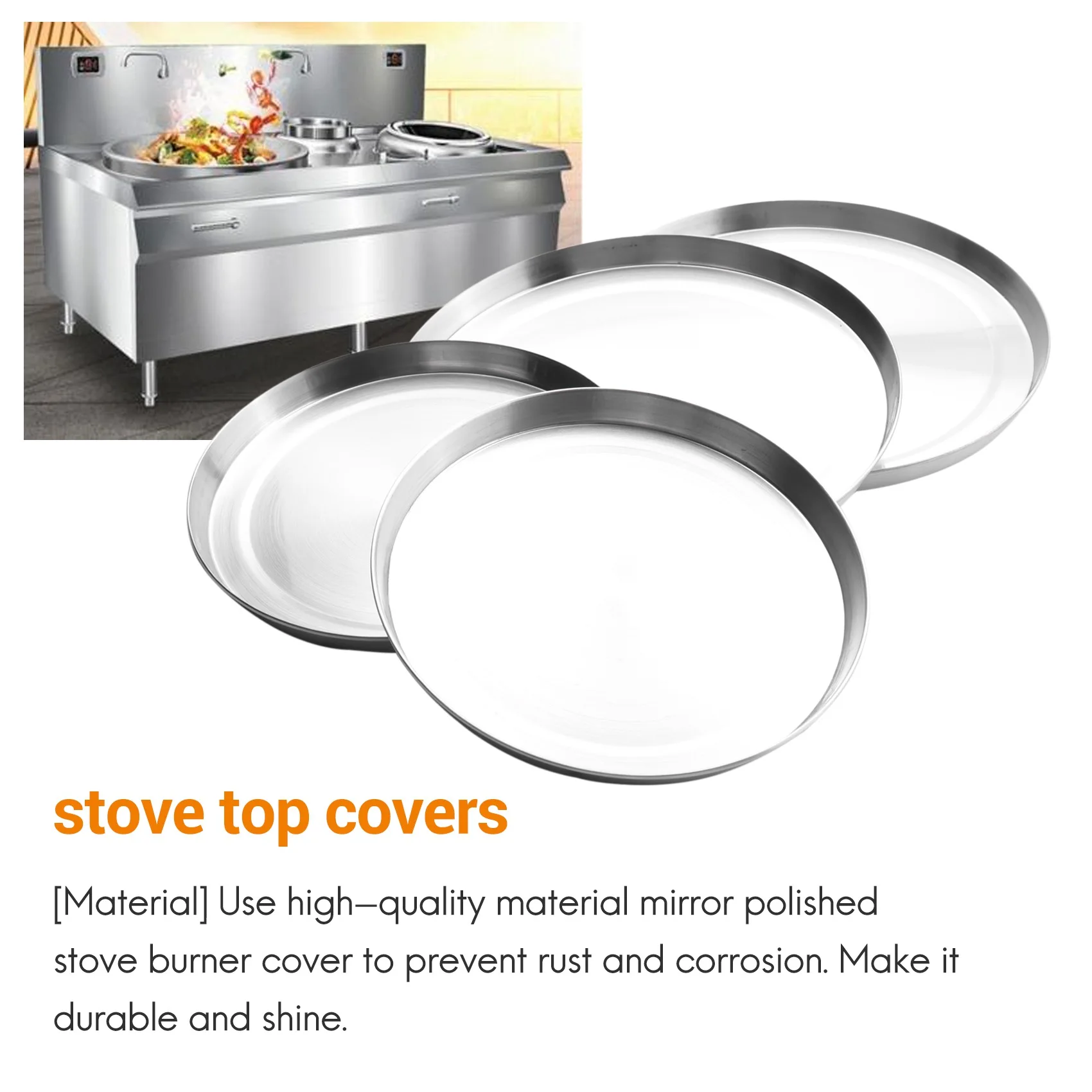 ABMS-4Pcs Stainless Steel Hob Covers Stove Plate Top Cooker Protector Kit Set Utensils 17/21CM Kitchen Accessories
ABMS-4Pcs Stainless Steel Hob Covers Stove Plate Top Cooker Protector Kit Set Utensils 17/21CM Kitchen Accessories