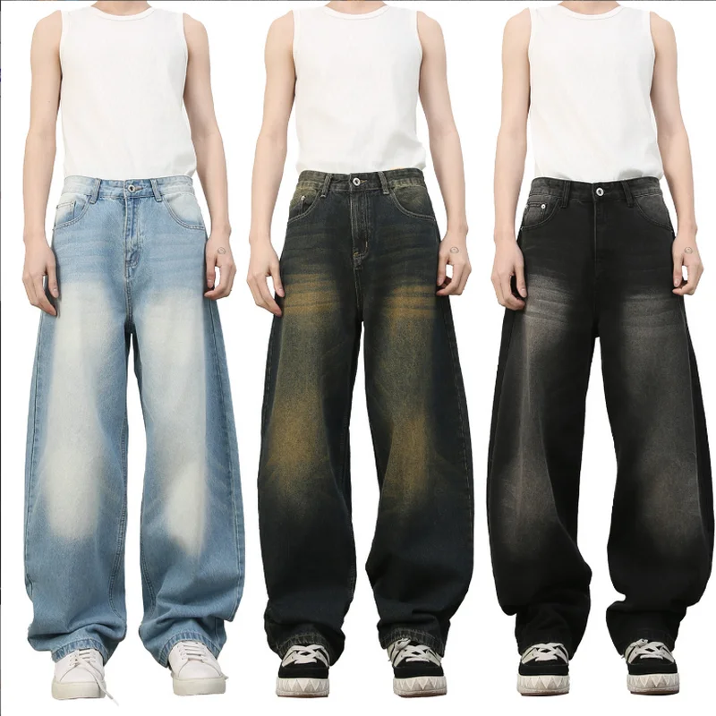 American Style Curved Knife Pants Men's Denim Trousers Wide Leg Loose Jeans Street Skateboarding Pants
American Style Curved Knife Pants Men's Denim Trousers Wide Leg Loose Jeans Street Skateboarding Pants