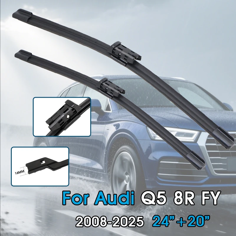 Автомобильные щетки стеклоочистителя для Audi Q5 8R FY 2008-2025, щетки лобового стекла, подходят для кнопочного рычага, автомобильные аксессуары
Автомобильные щетки стеклоочистителя для Audi Q5 8R FY 2008-2025, щетки лобового стекла, подходят для кнопочного рычага, автомобильные аксессуары