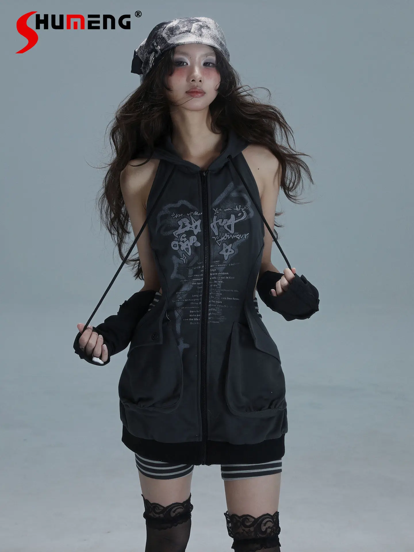 Original Sweet Cool Fashion Punk Hooded Off-the-shoulder Dress Women's Slim Hollow Out Hoodies Harajuku Aesthetic Y2k Clothes
Original Sweet Cool Fashion Punk Hooded Off-the-shoulder Dress Women's Slim Hollow Out Hoodies Harajuku Aesthetic Y2k Clothes