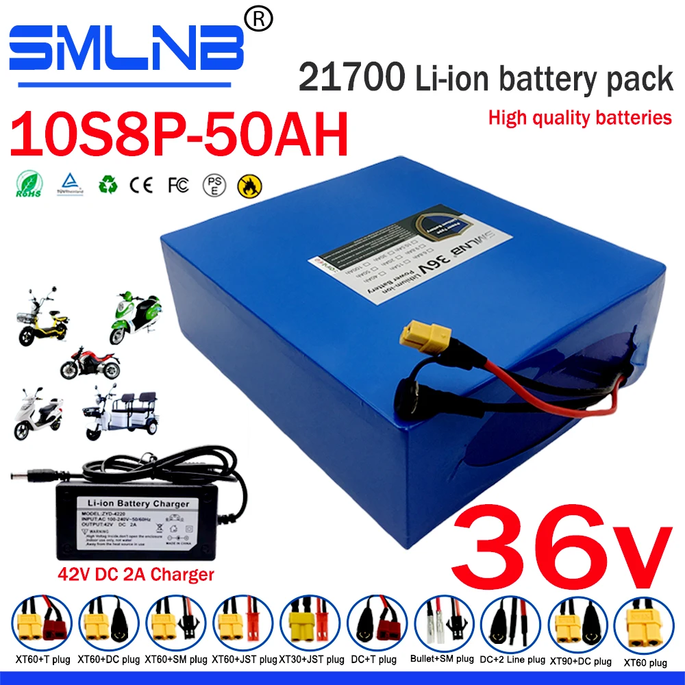 10S8P 36V 50AH 21700 lithium battery pack, 1500W high-power built-in BMS, suitable for various energy storage backup
10S8P 36V 50AH 21700 lithium battery pack, 1500W high-power built-in BMS, suitable for various energy storage backup
