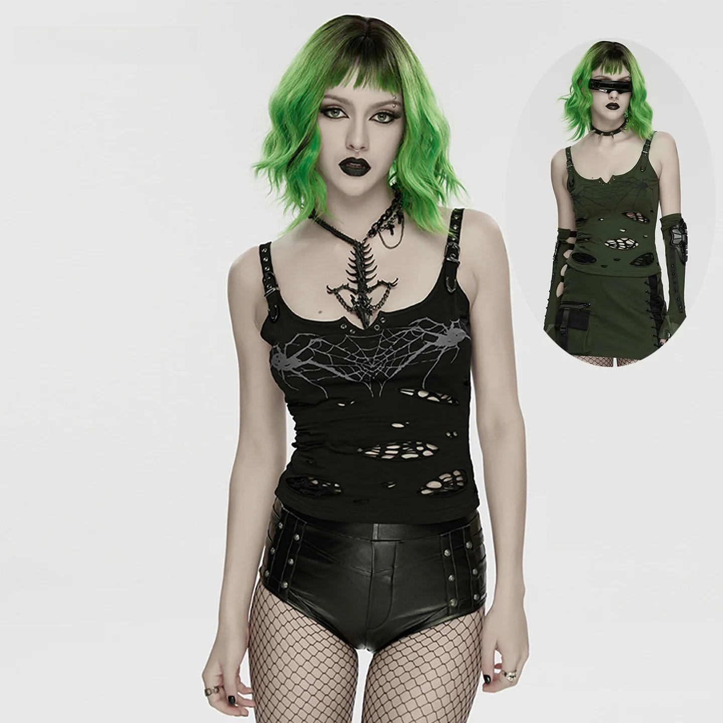 PUNK RAVE Punk State Women's Streetwear Rock Print Ripped Vest Cotton Knitted U-neck Short Length Micro Stretch Outerwear
PUNK RAVE Punk State Women's Streetwear Rock Print Ripped Vest Cotton Knitted U-neck Short Length Micro Stretch Outerwear