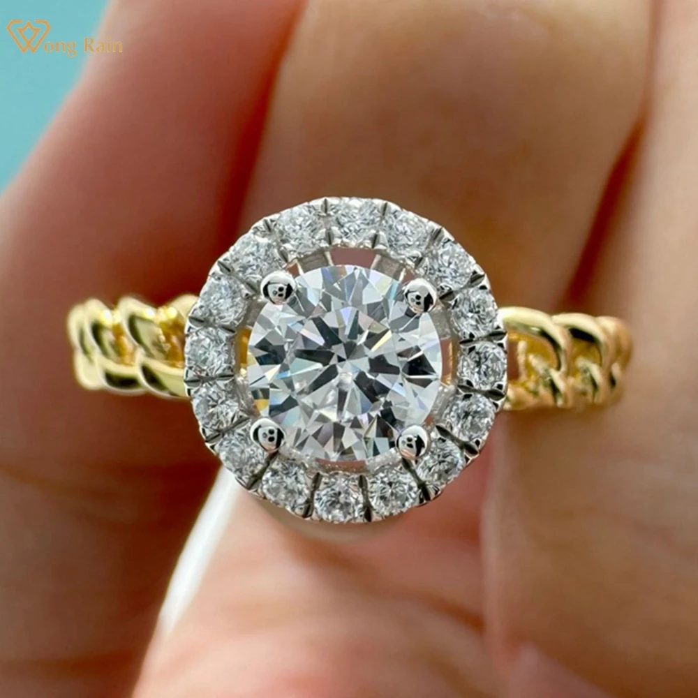 Wong Rain Personality Solid 925 Sterling Silver 3EX VVS1 5 MM Real Moissanite Diamonds Gemstone Engagement Rings Fine Jewelry
Wong Rain Personality Solid 925 Sterling Silver 3EX VVS1 5 MM Real Moissanite Diamonds Gemstone Engagement Rings Fine Jewelry
