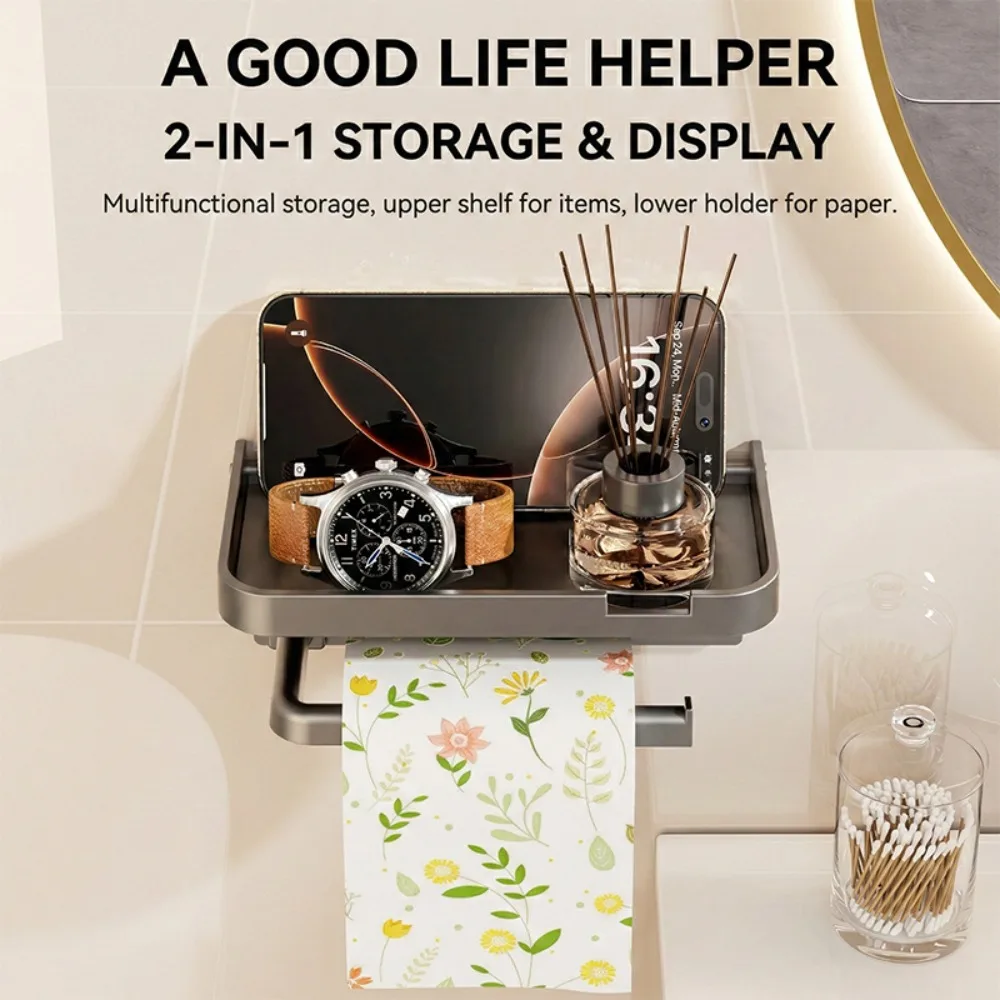 No-Drill Space Aluminum Toilet Tissue Holder with Shelf, Multifunctional Bathroom Tissue Box Rack Anti-Drop Raisedfor Home Hotel
No-Drill Space Aluminum Toilet Tissue Holder with Shelf, Multifunctional Bathroom Tissue Box Rack Anti-Drop Raisedfor Home Hotel