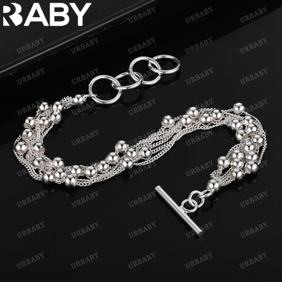 URBABY 925 Sterling Silver Beaded Chain Bracelet For Women Fashion Jewelry Party Trend Charm Accessories
URBABY 925 Sterling Silver Beaded Chain Bracelet For Women Fashion Jewelry Party Trend Charm Accessories
