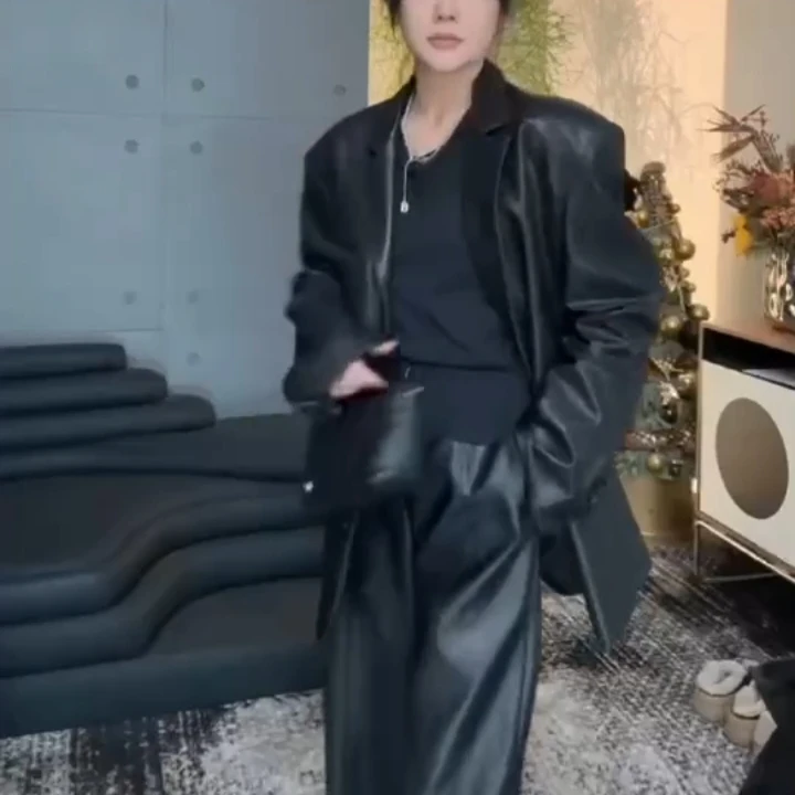 oulder Pad Women's Long Coat Medium Length Lamb Skin Jaet Trendy Commute Sle Single Button Double Breasted Coat
oulder Pad Women's Long Coat Medium Length Lamb Skin Jaet Trendy Commute Sle Single Button Double Breasted Coat