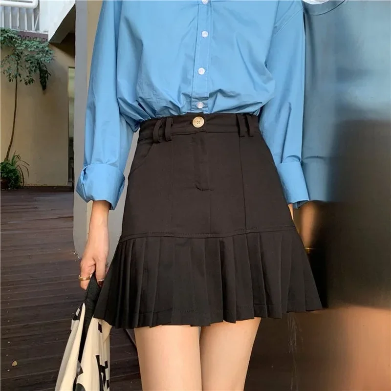 Skirts Women Mini Solid Folds High Waist A-line Korean Style All-match BF College Fashion New Arrival Daily Sweet Popular Basic
Skirts Women Mini Solid Folds High Waist A-line Korean Style All-match BF College Fashion New Arrival Daily Sweet Popular Basic