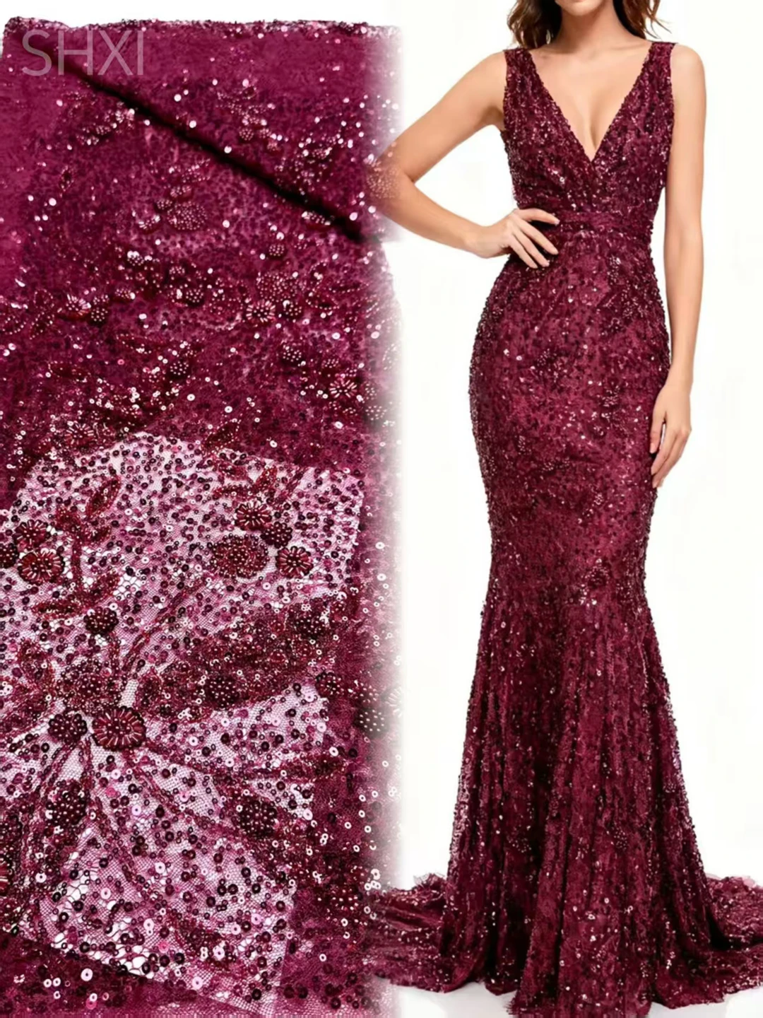 Luxury African Sequence Lace Fabric 2026 High Quality Sequins Lace Embroidery Beaded Mesh Fabric For Women Wedding Party Dresses
Luxury African Sequence Lace Fabric 2026 High Quality Sequins Lace Embroidery Beaded Mesh Fabric For Women Wedding Party Dresses