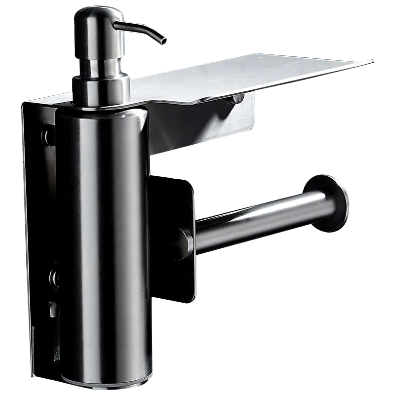 Stainless Steel 304 Wall Mount shower metal Liquid Soap Dispenser with toilet paper holder phone shelf Bathroom Accessories
Stainless Steel 304 Wall Mount shower metal Liquid Soap Dispenser with toilet paper holder phone shelf Bathroom Accessories