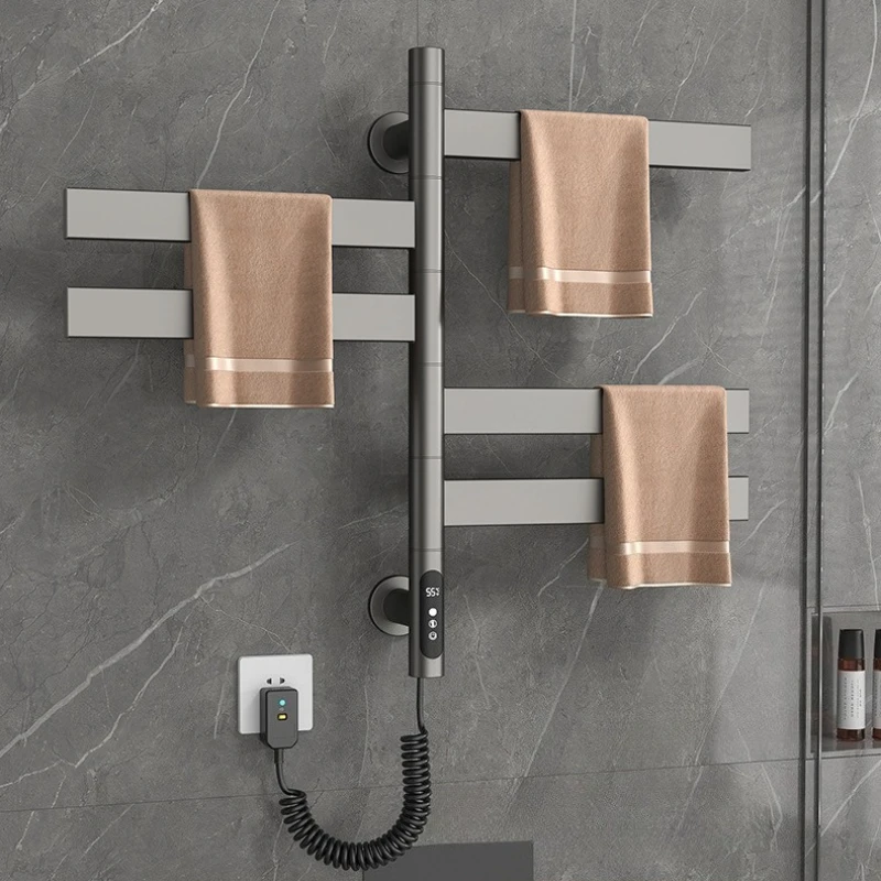 Wall Mounted Towel Rack Stainless Steel Intelligent Towel Shelves Household Rotating Heated Facecloth Racks Bathroom Accessories
Wall Mounted Towel Rack Stainless Steel Intelligent Towel Shelves Household Rotating Heated Facecloth Racks Bathroom Accessories