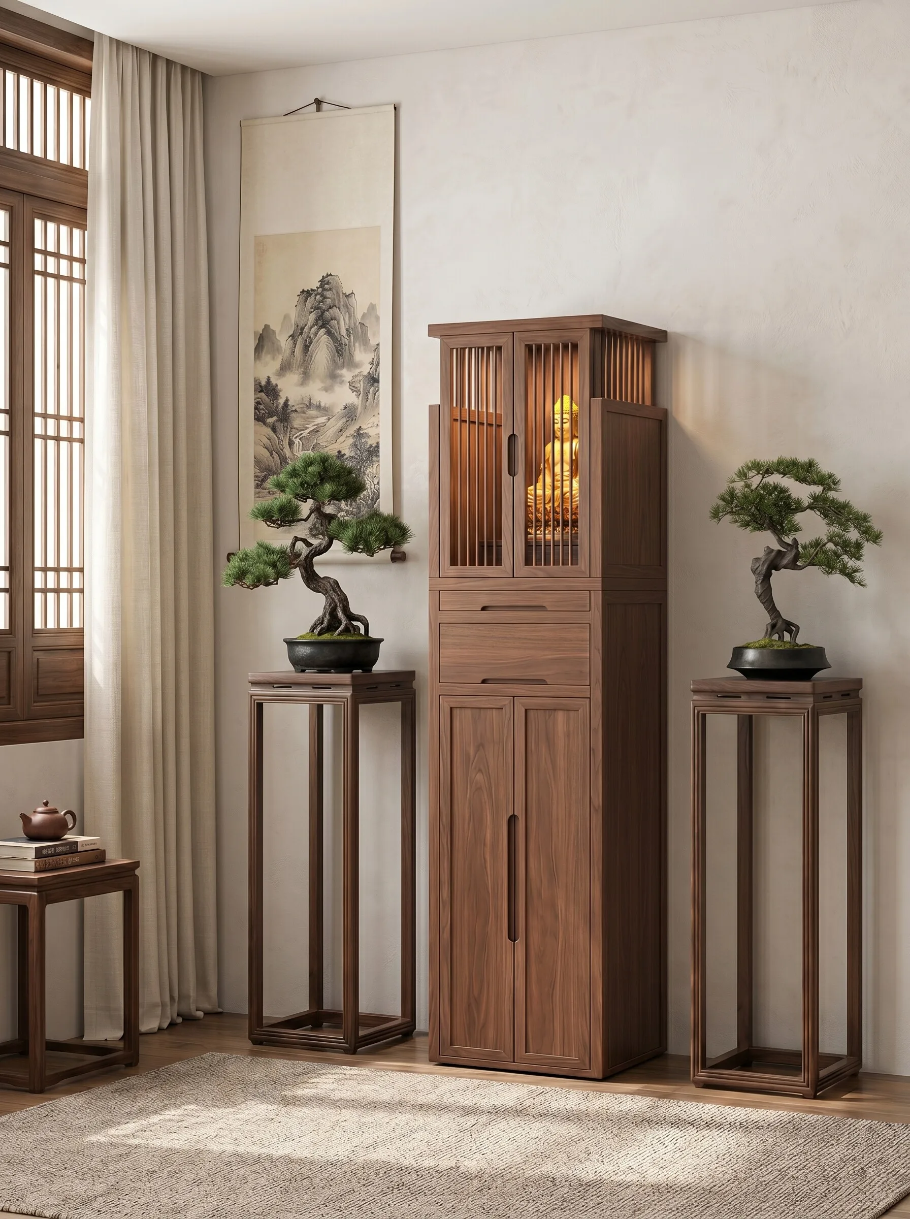 PYJ solid wood new Chinese vertical cabinet household incense table Buddhist cabinet Shentai Buddhist table
PYJ solid wood new Chinese vertical cabinet household incense table Buddhist cabinet Shentai Buddhist table