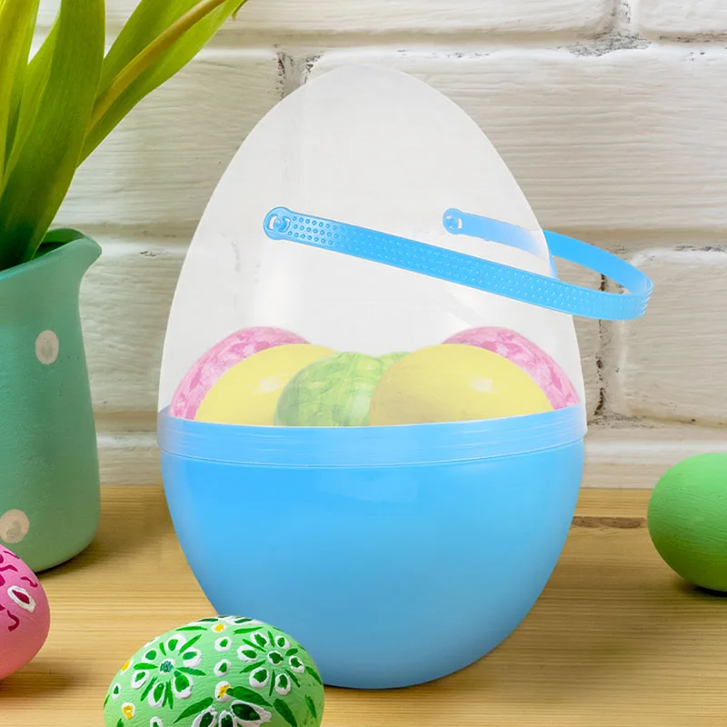 Easter Egg Large Clear with Handle for Kids Easter Hunt Holiday Decoration Egg Baskets Reusable Plastic Easter Egg Containers
Easter Egg Large Clear with Handle for Kids Easter Hunt Holiday Decoration Egg Baskets Reusable Plastic Easter Egg Containers